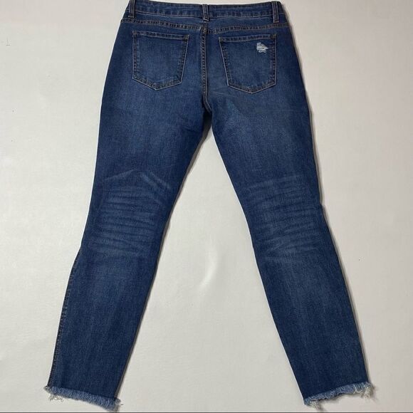 Harper Heritage | Factory Distressed Mid Rise Skinny Jeans with Raw Hem - Picture 5 of 6